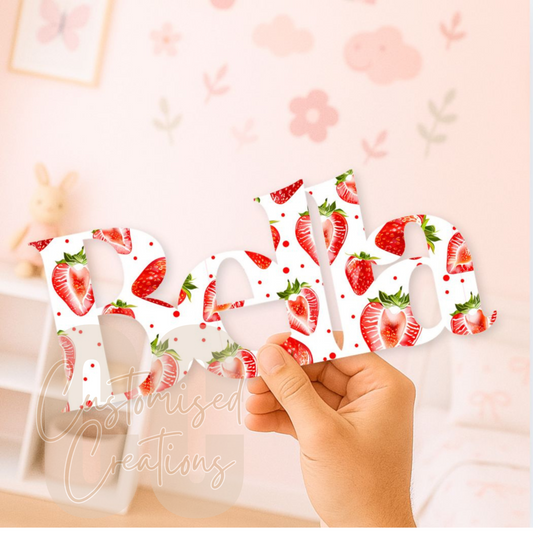 28cm acrylic name - strawberries