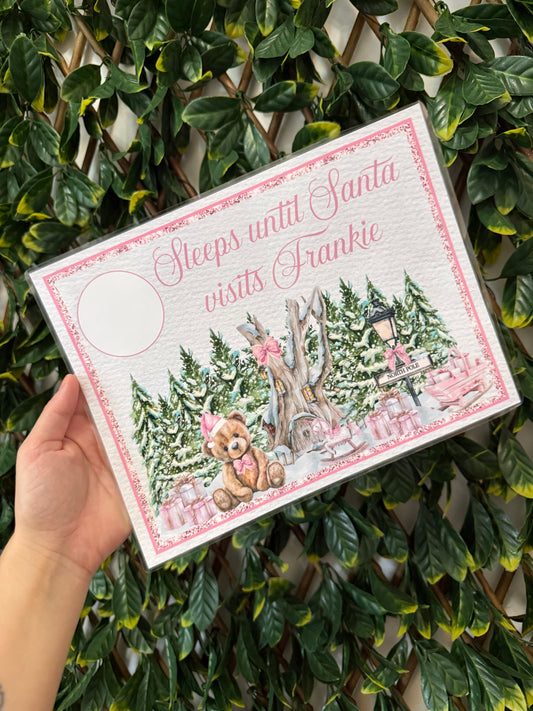 Christmas countdown wipeable bear design