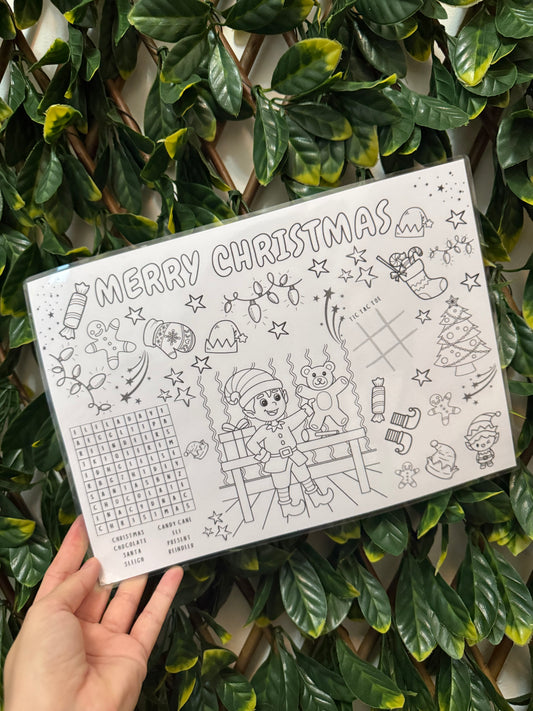 Colour your own Christmas placemat
