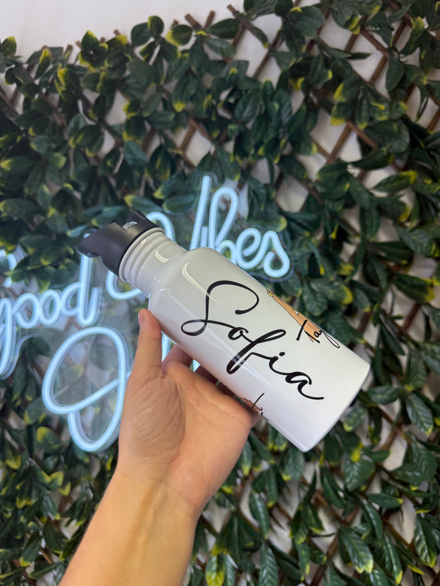 Stainless steel flip straw water bottle - swiftie