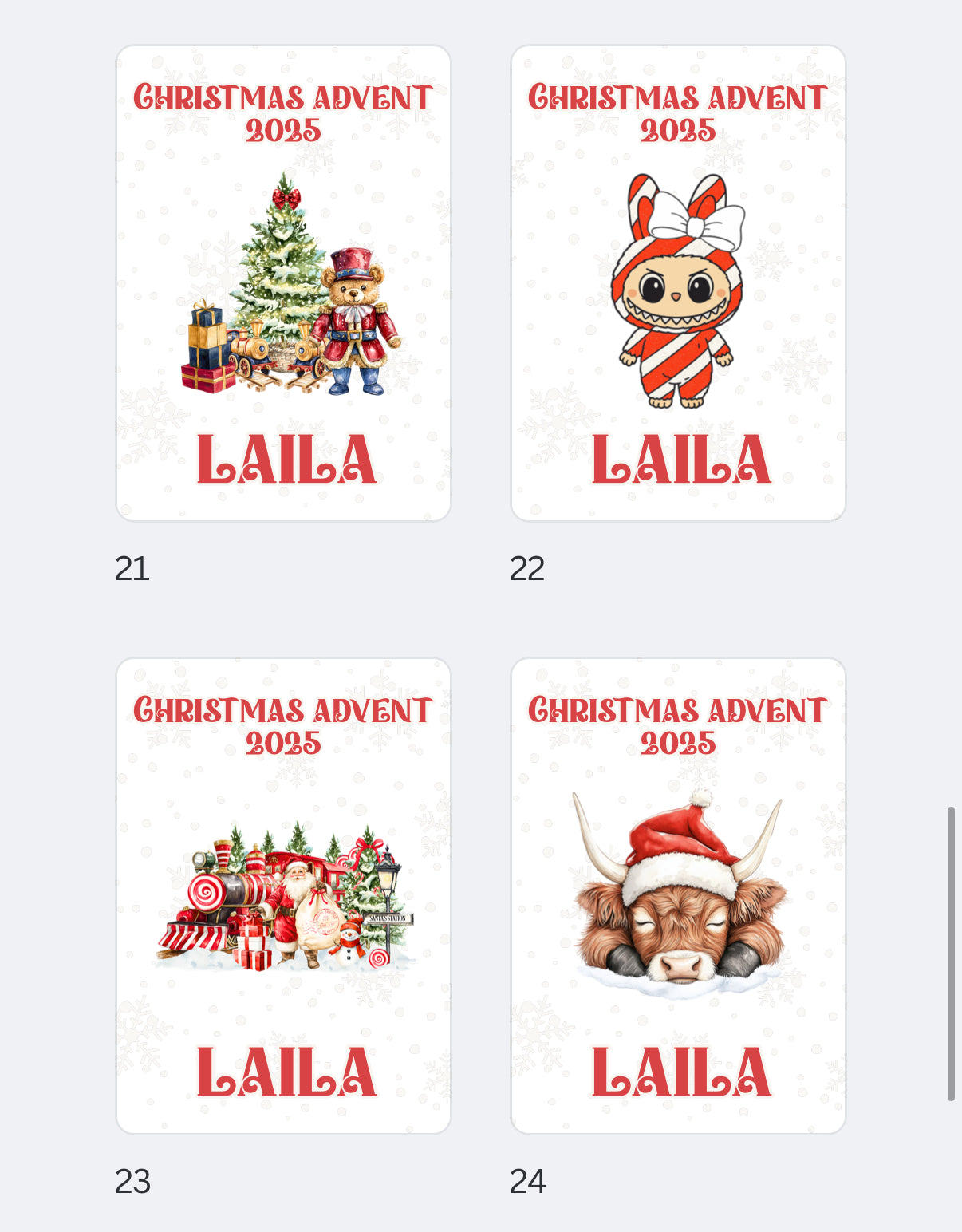 Christmas advent book 2025 - all designs