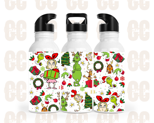 Christmas straw bottle - grinch