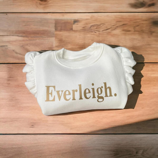 White frill sweatshirt