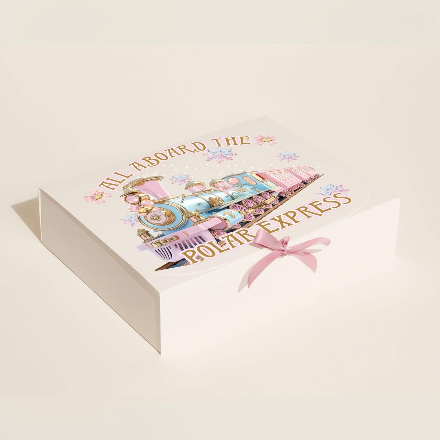 Pink and blue Christmas train express gift box