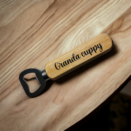 Wooden bottle opener