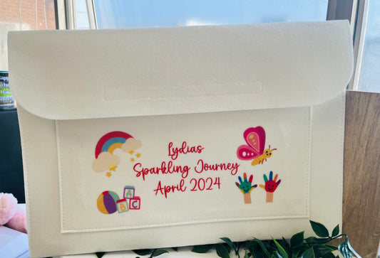 Cream children's drawings folder