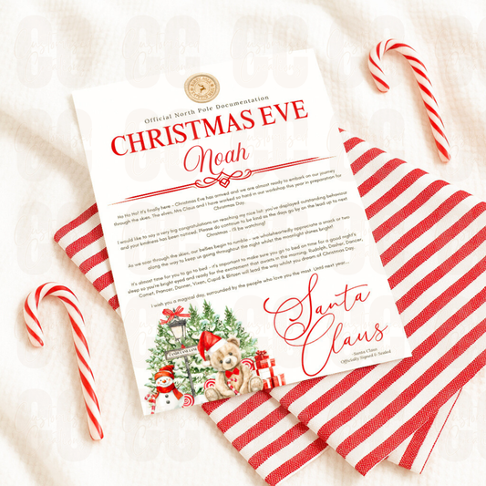 Personalised Christmas Eve letter - red