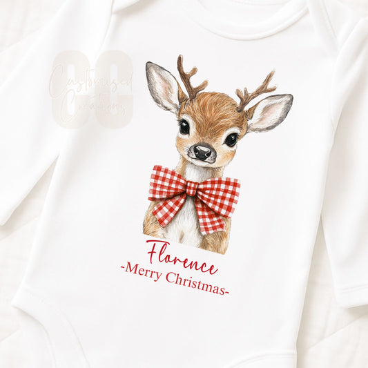 Reindeer christmas bib/vest/babygrow