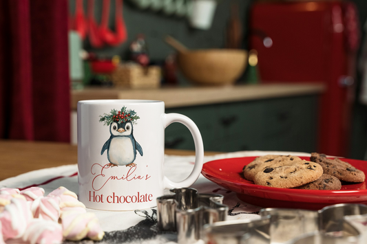 Christmas hot chocolate mug - penguin