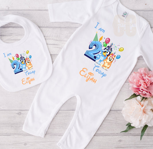 Bluey I am 1 Babygrow and/or Bib