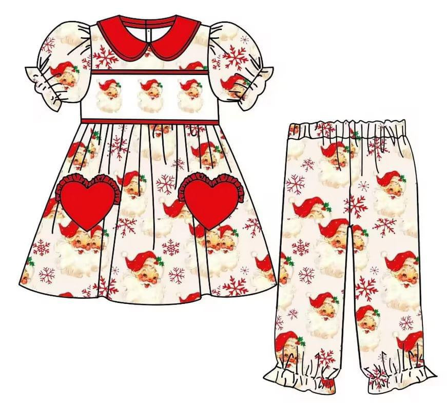 Traditional Santa Pyjamas Embroidered