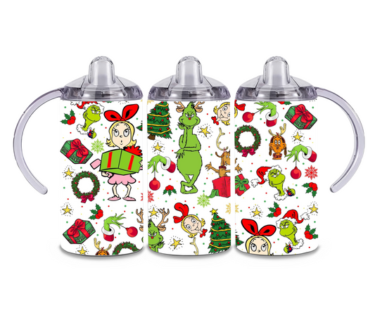 Sippy tumbler cup - grinch Christmas