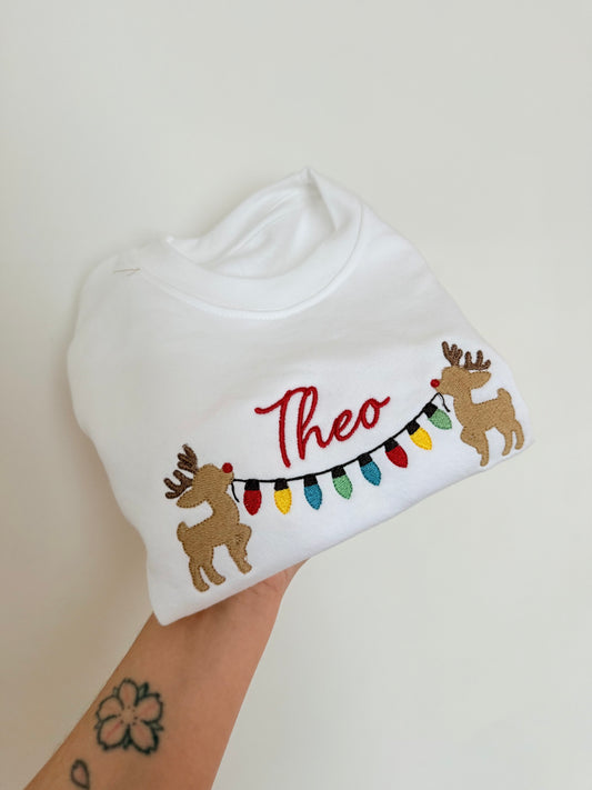 ADULT Embroidered Christmas trees sweatshirt