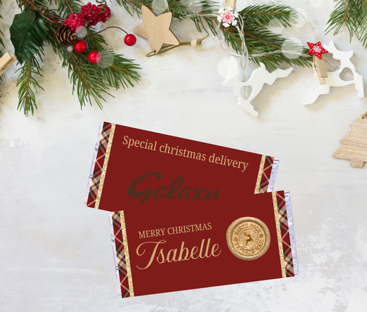 Christmas galaxy wrapper  - tartan