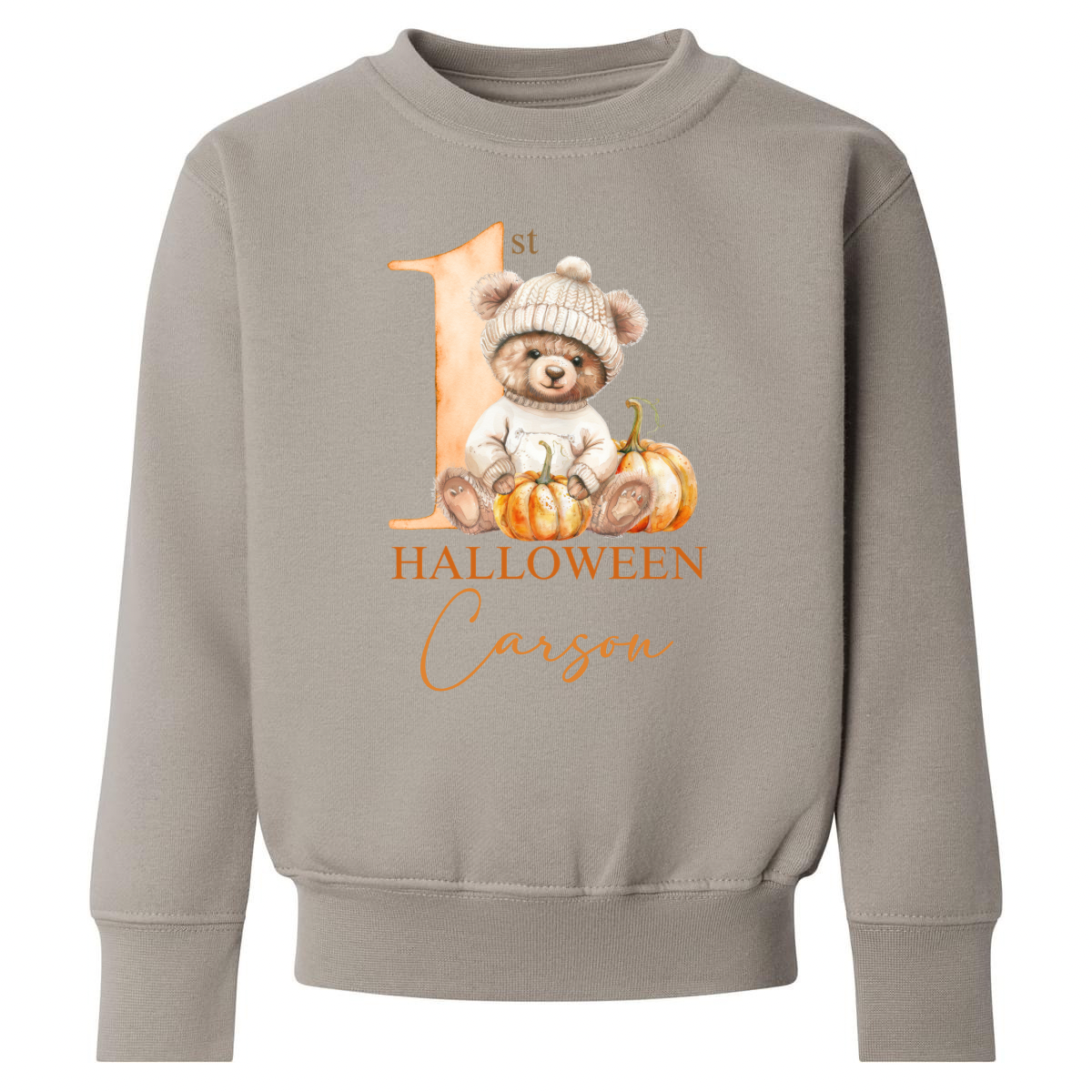 1st Halloween pumpkin bear sweatshirt
