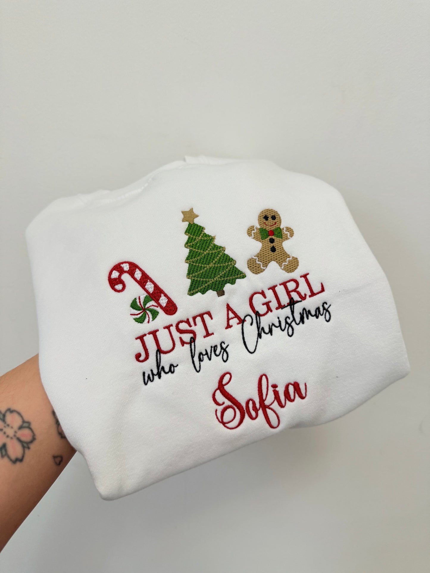 ADULT Embroidered Christmas trees sweatshirt