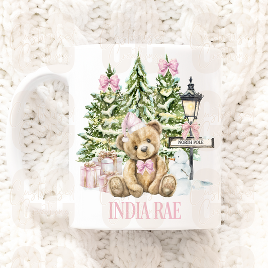 Christmas mug - pink bear