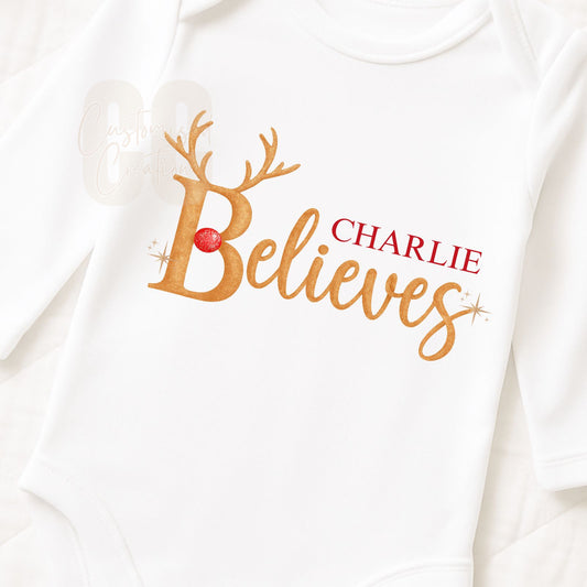 Believes christmas bib/vest/babygrow
