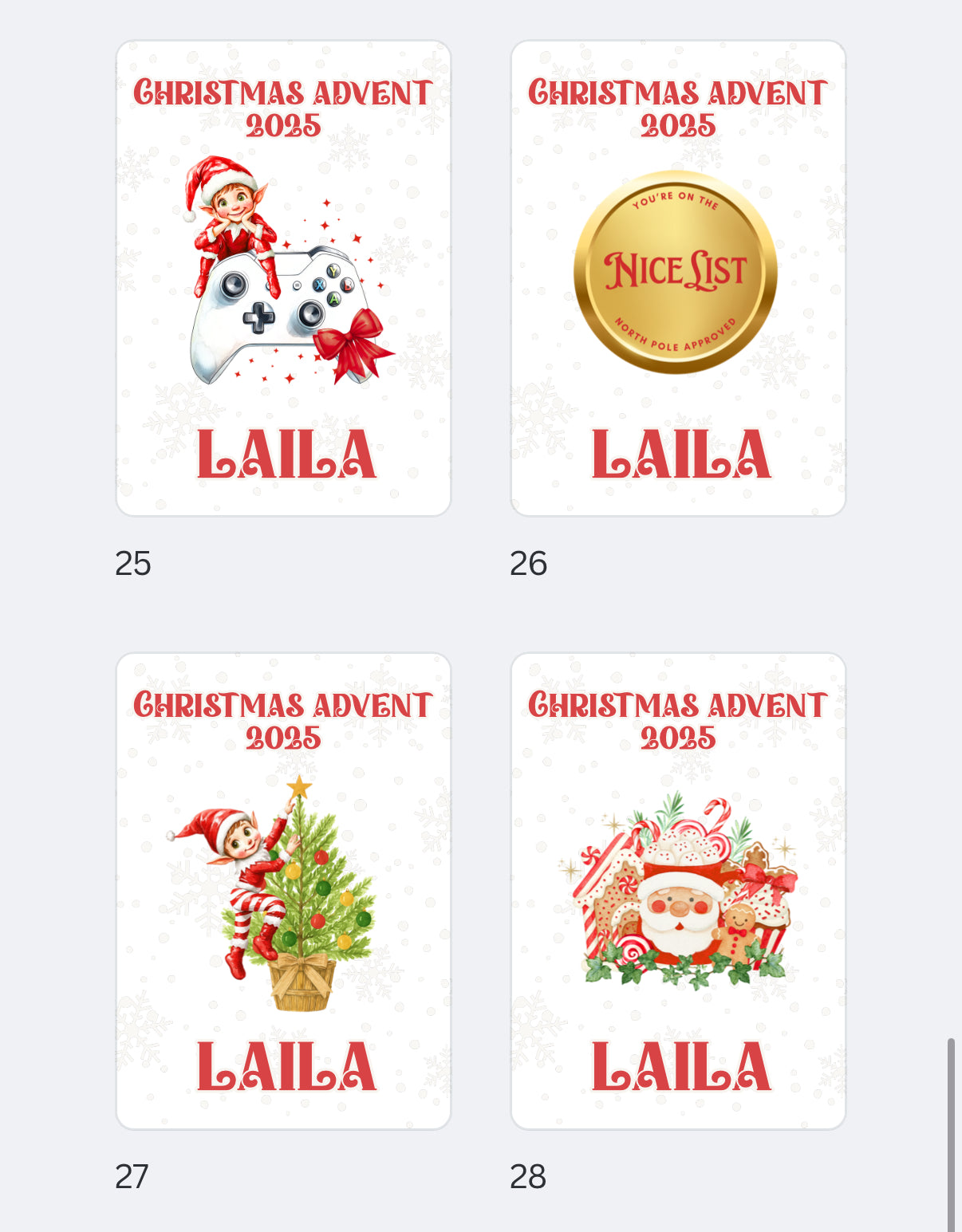 Christmas advent book 2025 - all designs