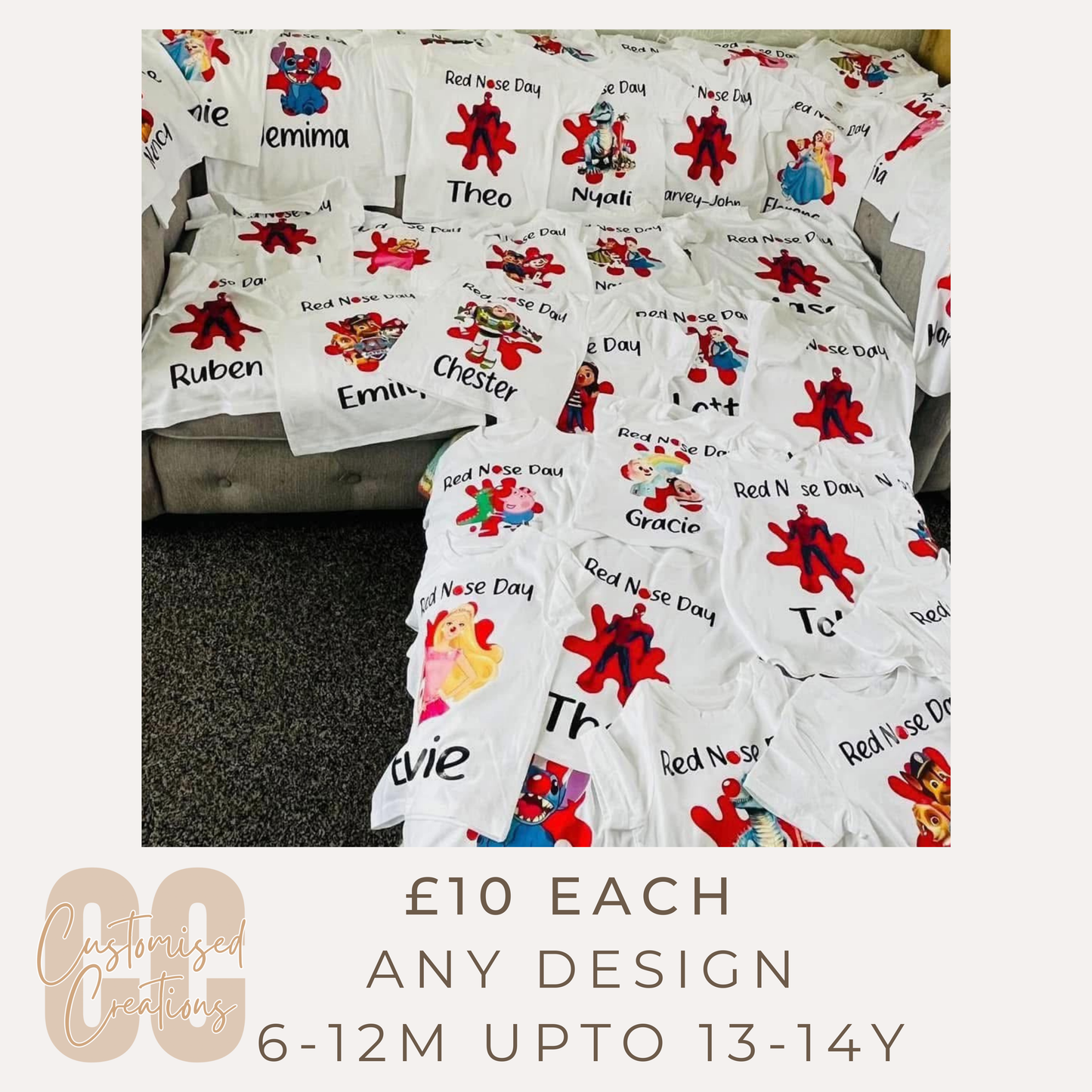 Red Nose Day Children’s T-Shirts – Custom Design Available
