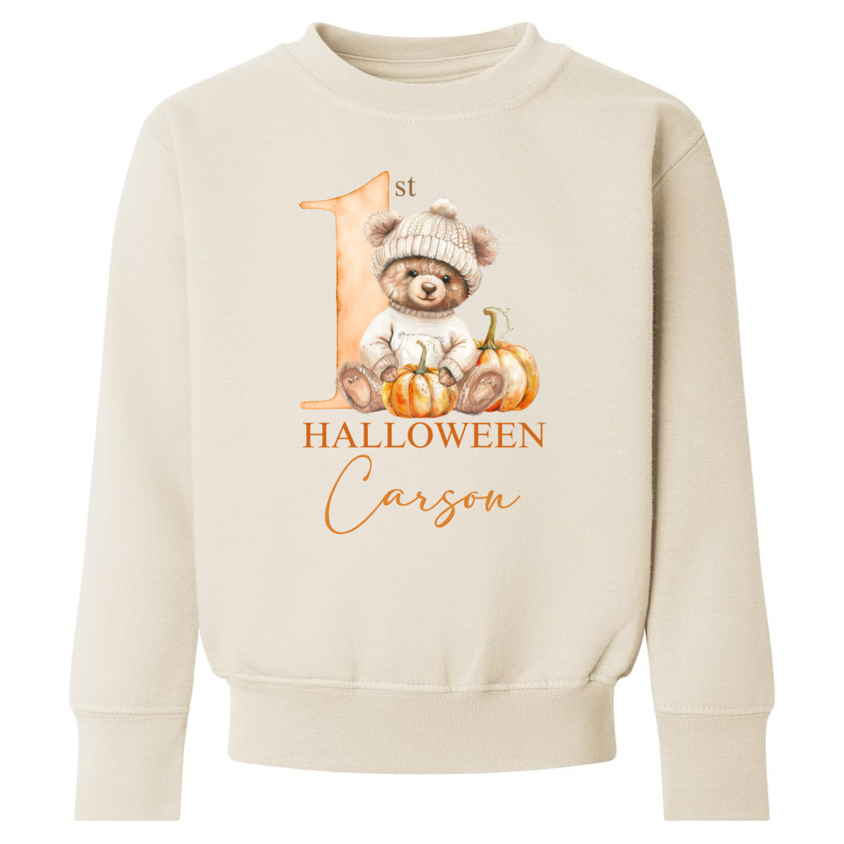 1st Halloween pumpkin bear sweatshirt
