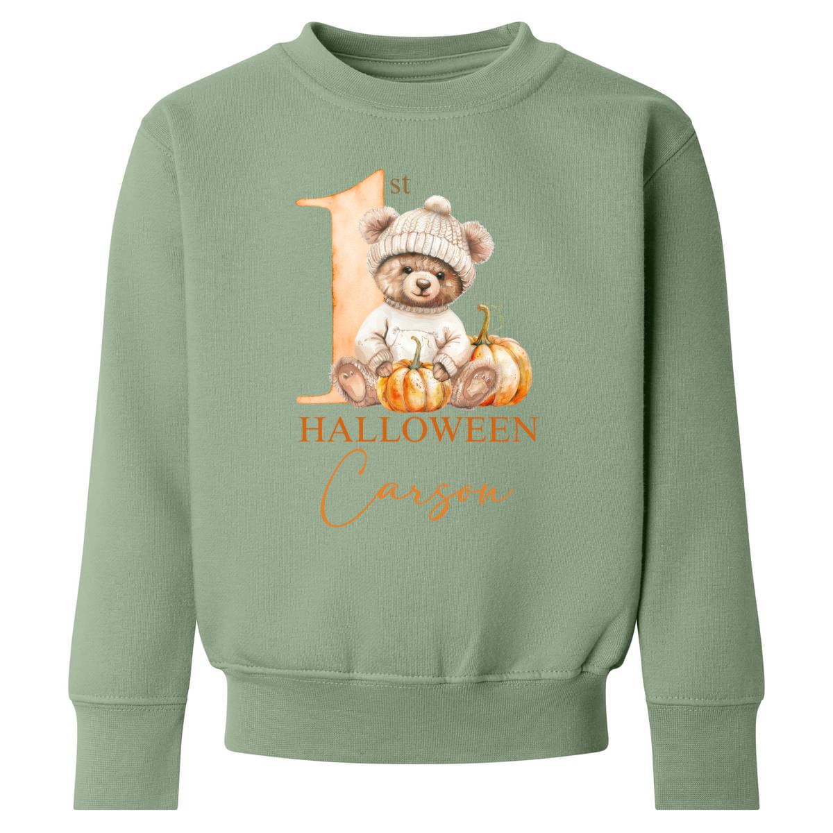 1st Halloween pumpkin bear sweatshirt
