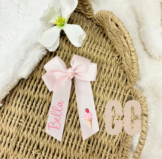 Strawberry Ice Cream Hair bow