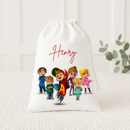 Chipmunks drawstring bag