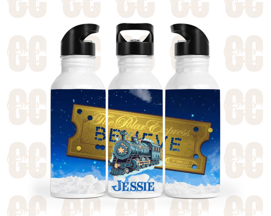 Christmas straw bottle - polar express