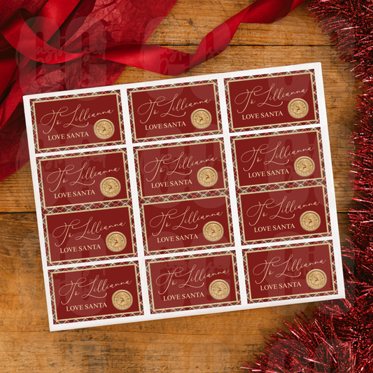 Tartan Christmas gift labels