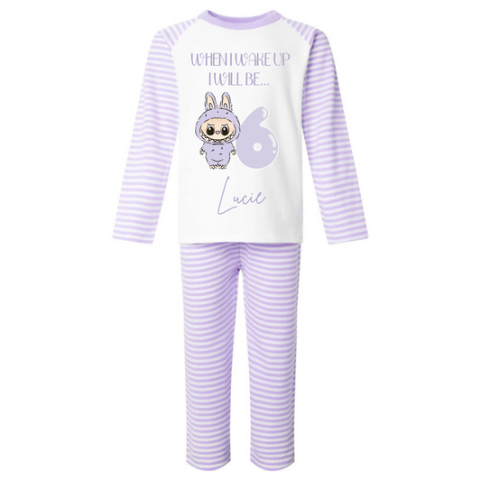 Labubu when I wake up I'll be ... birthday pyjamas