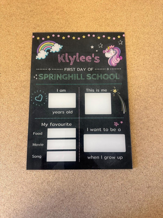 A4 back to school acrylic board