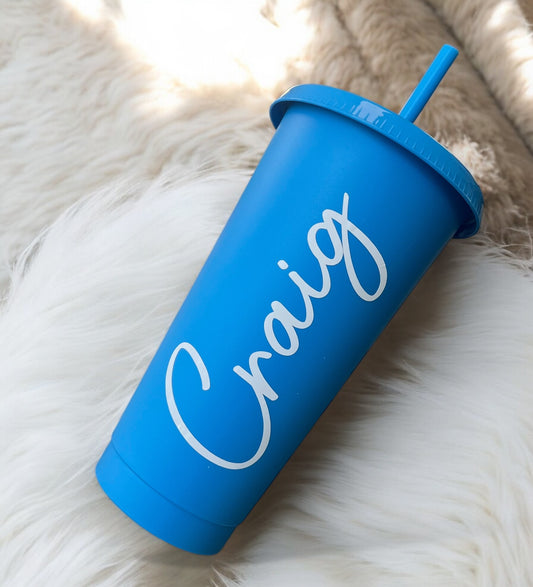 24oz blue name cold cup
