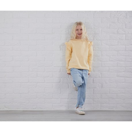 Embroidered frilled sweatshirt