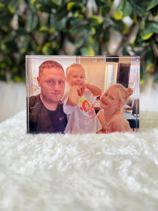 Glass crystal photo blocks - large 13cm x 18cm
