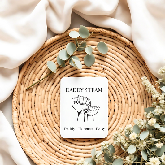 Magnet -Father's Day Fist Pump - 1 Child 1 Pet