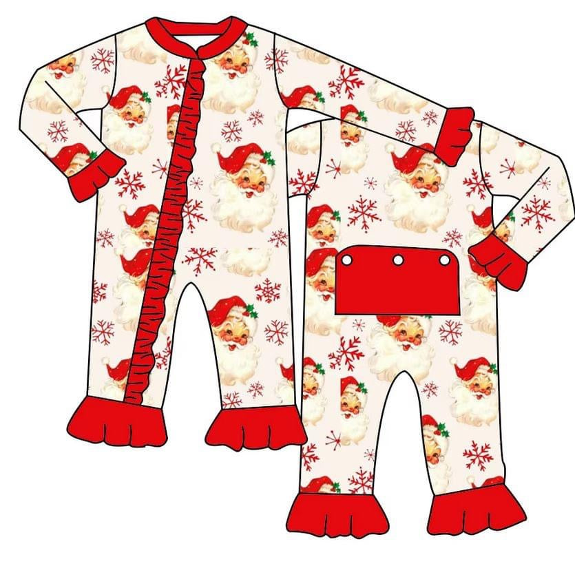 Traditional Santa Pyjamas Embroidered