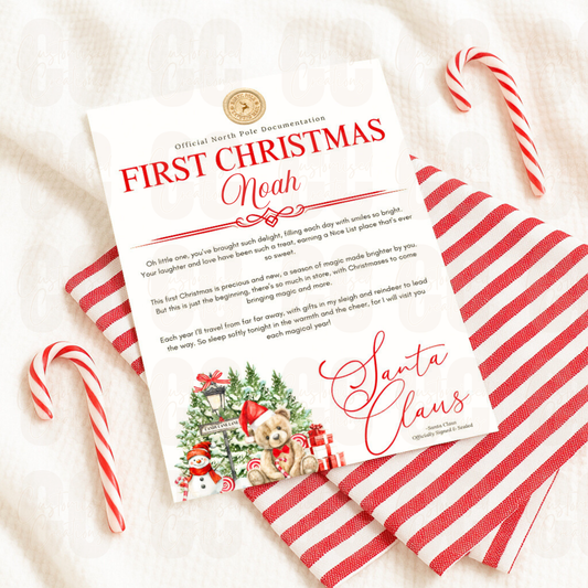 Personalised first Christmas letter - red