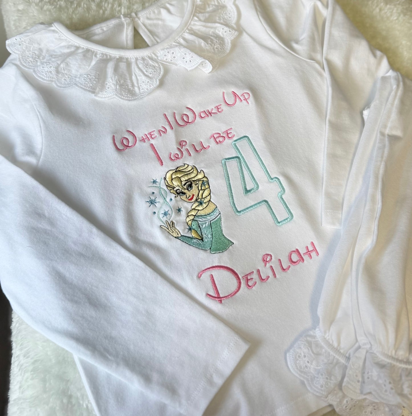 Embroidered birthday pyjamas - any design available
