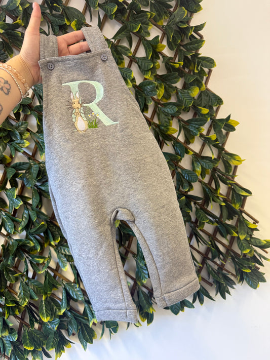 Grey Overalls - Peter Rabbit Initial