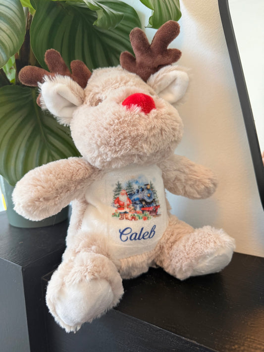 Reindeer mumbles Christmas bear - navy train