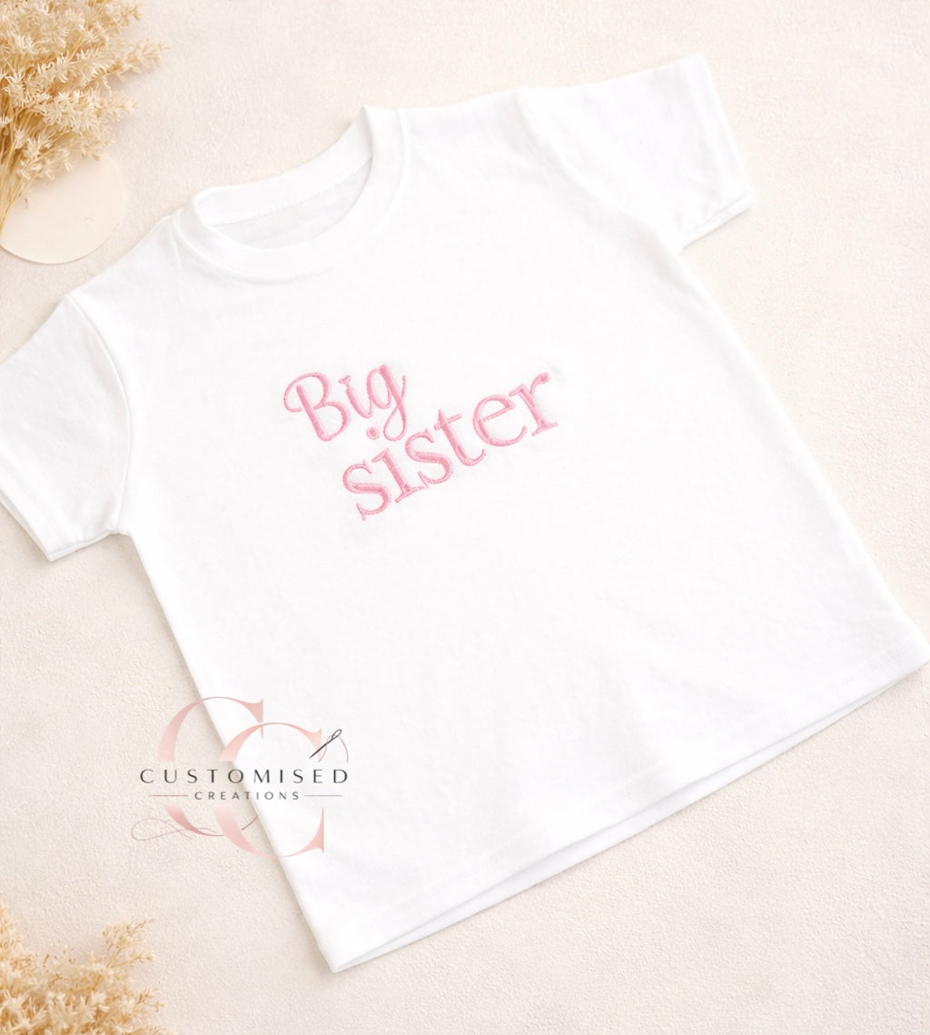 Big sister/brother embroidered tshirt