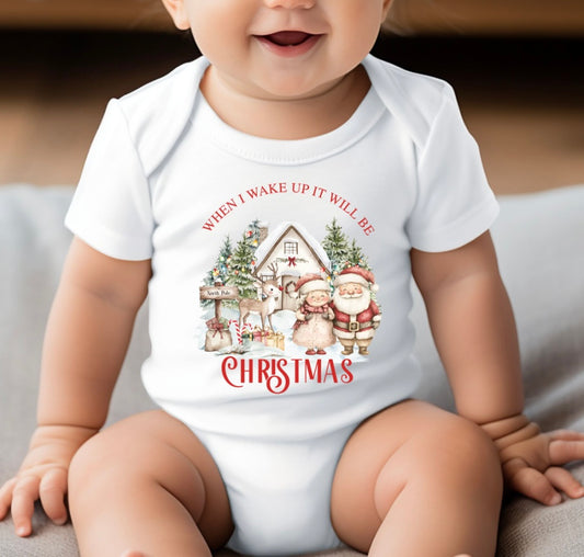 When I wake up it will be Christmas bib/vest/babygrow