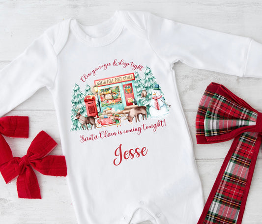 Santa is coming tonight Christmas babygrow