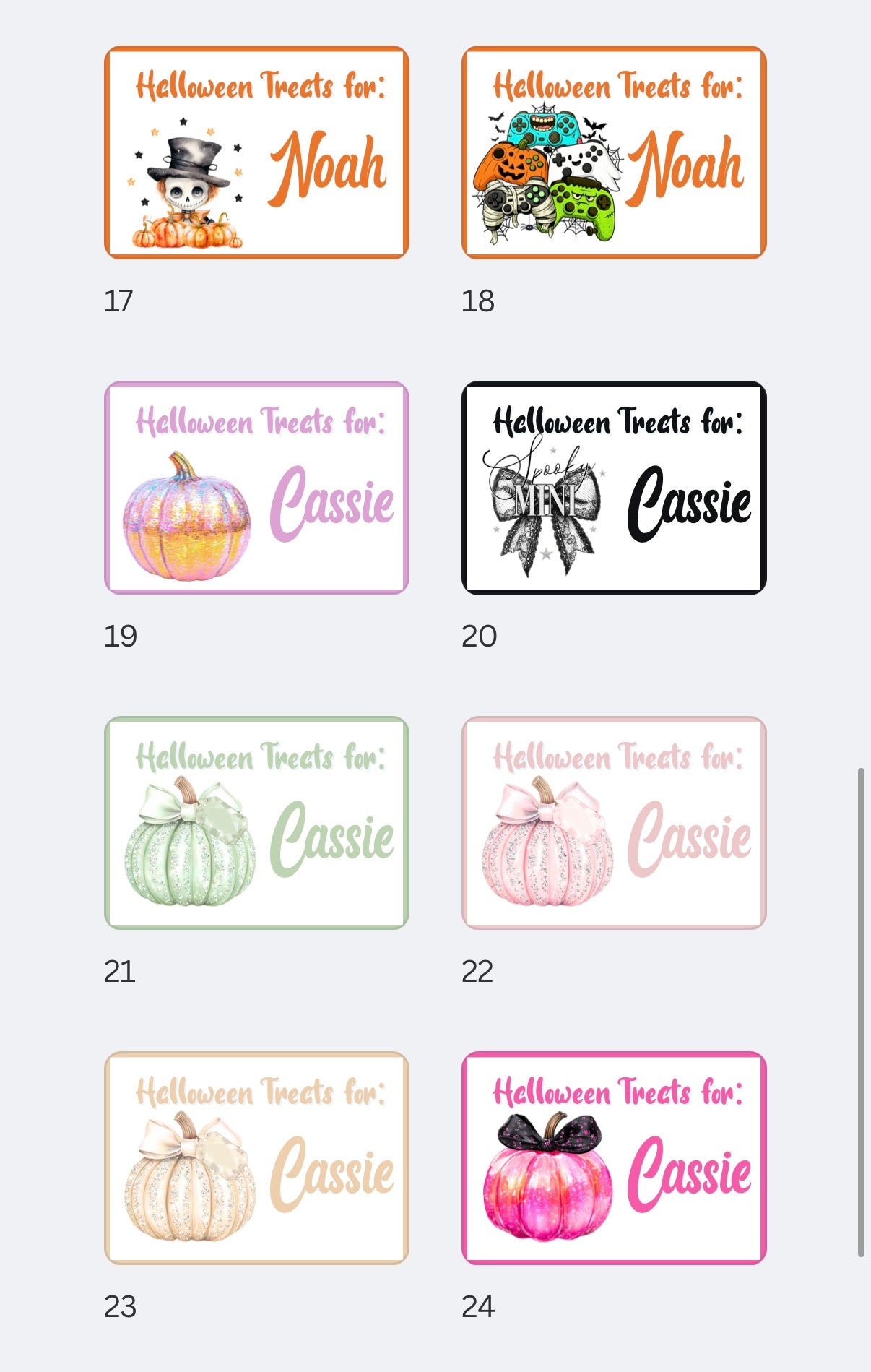 Halloween treat box - all designs