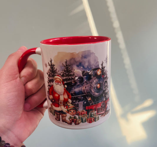 Christmas Santa train mug