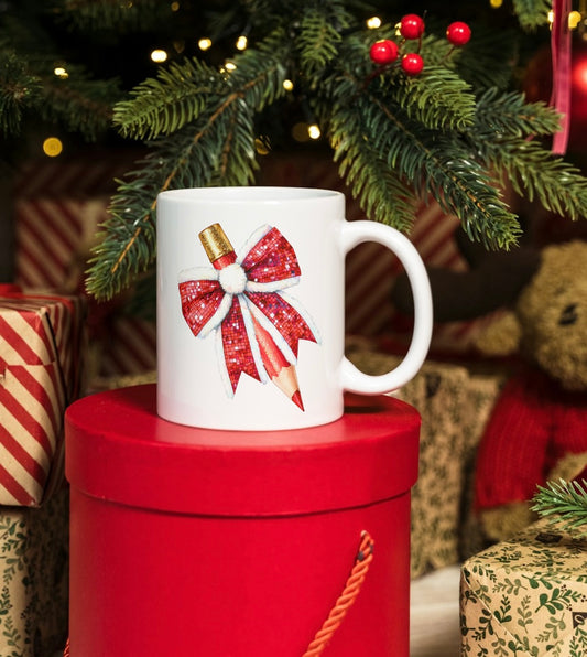 Red pencil teacher mug