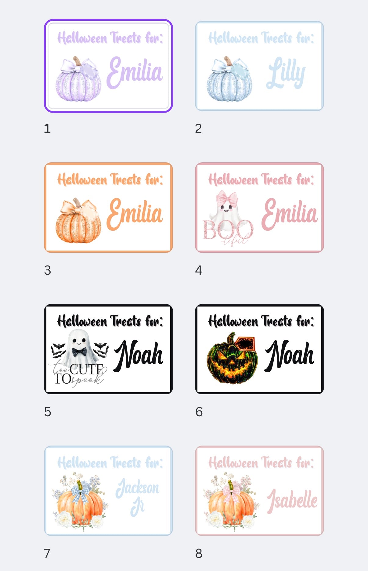 Halloween treat box - all designs