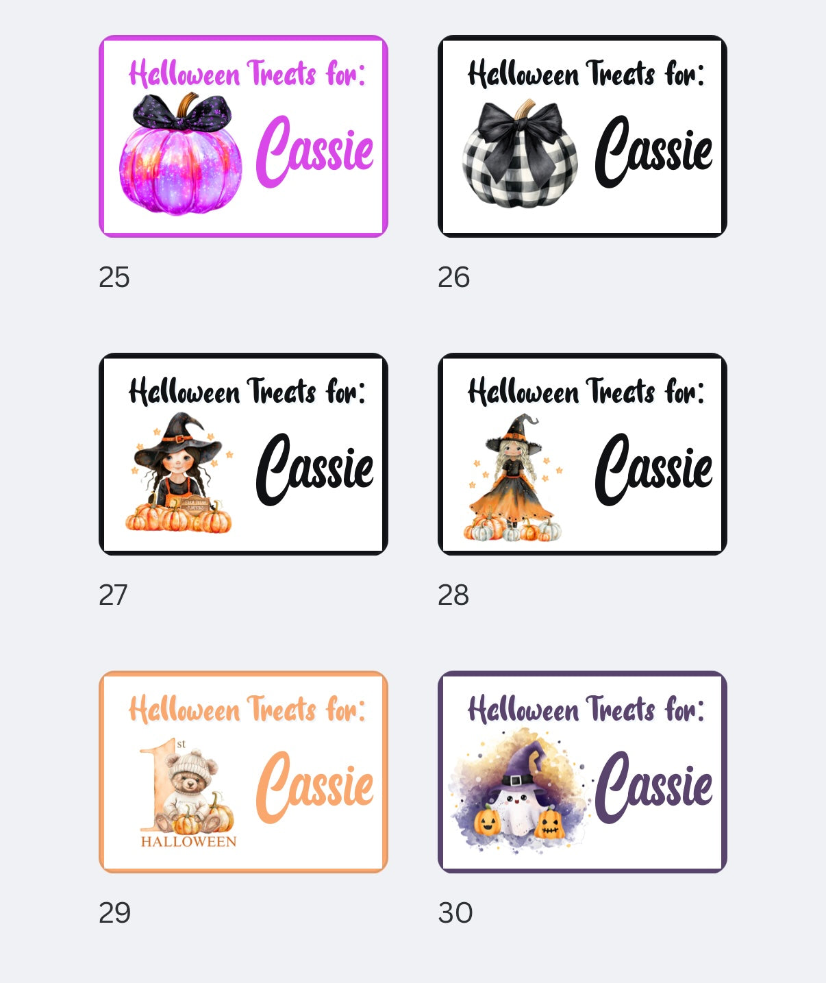 Halloween treat box - all designs