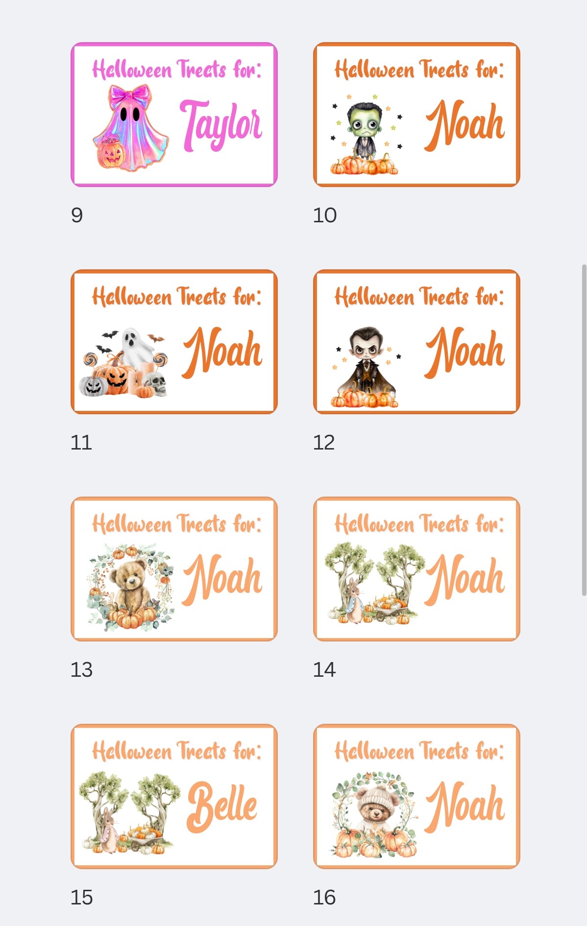 Halloween treat box - all designs